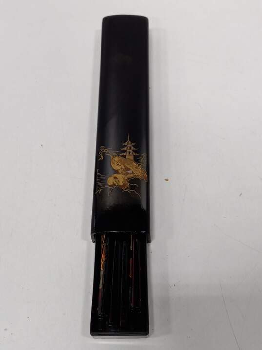 Vintage Handmade Chopstick Set in Case image number 1