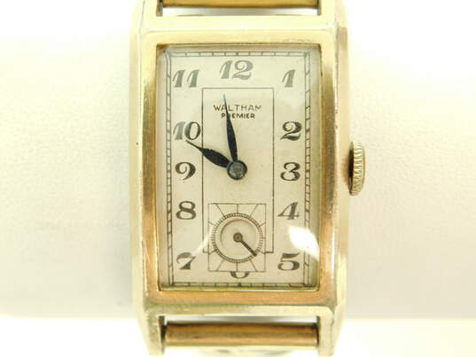 Vintage Waltham Premier 17 Jewels Gold Tone Dress Watch 34.1g image number 1