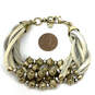 Designer Lucky Brand Gold-Tone Multi Strand Leather Strap Beaded Bracelet image number 4