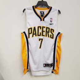 NWT Mens White Indiana Pacers Jermaine O'Neal #7 Basketball-NBA Jersey Sz S