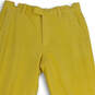 Mens Yellow Flat Front Slash Pocket Straight Leg Ankle Pants Size 34W 30L image number 3