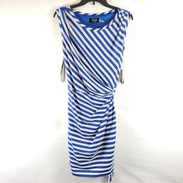 Guess Women Blue/White Stripe Dress Sz 12 NWT