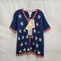 NWT VTG Quacker Factory WM's 4th of July Star Spangle Banner Short Sleeve Cardigan Sweater Size L / With Cover Buttons image number 1