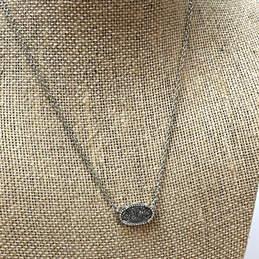 Designer Kendra Scott Silver-Tone Link Chain Elisa Pendant Necklace