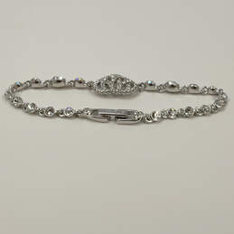 Designer Givenchy Silver-Tone Crystal Cut Stone Heart Charm Bracelet alternative image