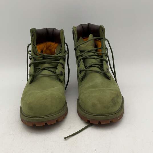 Timberland Mens Olive Green Suede Round Toe Lace Up Boots Combat Boots Size 6.5 image number 3