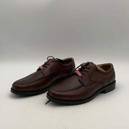 NWT Chaps Mens 96-26852 Brown Leather Moc Toe Lace-Up Oxford Dress Shoes Sz 10W