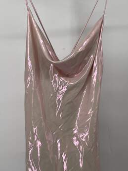 Womens Pink Sleeveless Spaghetti Strap Shiny Mini Dress Size S T-0528893-C alternative image