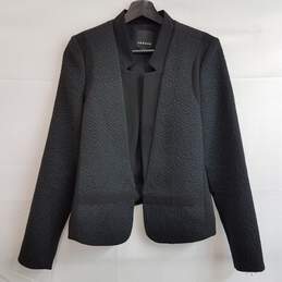 Trouve women's black crepe structured blazer M