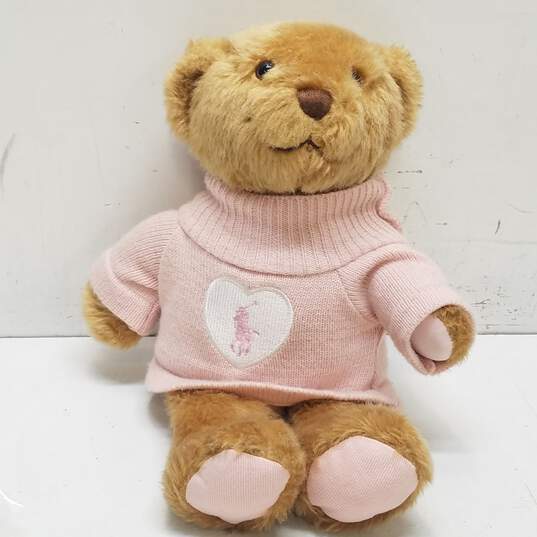 Ralph Lauren Romance Brown Teddy Bear 15 Inch Plush Pink Sweater image number 3