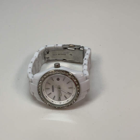 Designer Fossil Stella ES-2437 White Mother of Pearl Analog Wristwatch image number 3