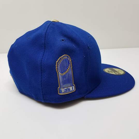 CHICAGO CUBS 59FIFTY LP FITTED GOLD 2016 WORLD SERIES CHAMPS HAT CAP Size 7 1/2 image number 2