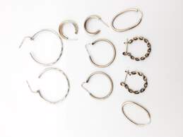 925 Silver Hoop Earrings Set Of 5 alternative image