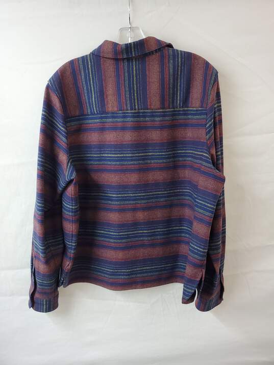 Pendleton Wool Stripe Pattern Button Up Shirt Size XL image number 2
