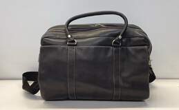 Levenger Brown Leather Zip Laptop Briefcase Messenger Bag