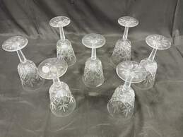 Set of 7 Clear Lead Crystal Goblet Glasses alternative image