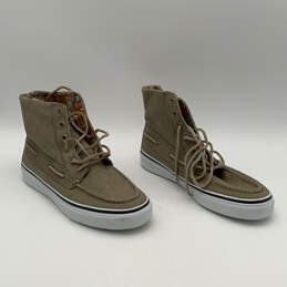 Mens Beige Round Toe High Top Lace-Up Casual Sneaker Shoes Size 11.5