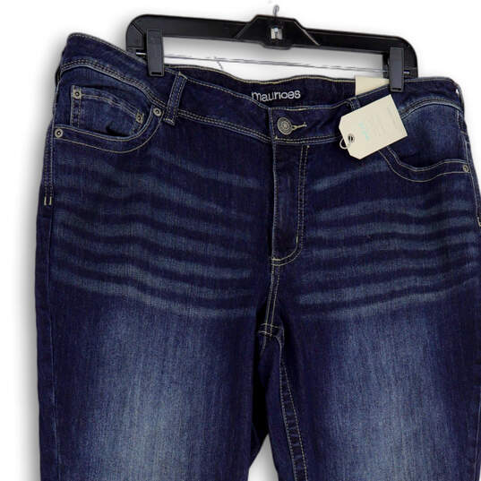 NWT Womens Blue Denim Medium Wash Pockets Stretch Bootcut Jeans Size 18W image number 3