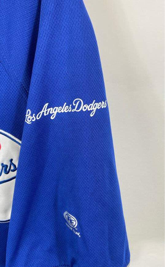 True Fan Men Blue Vintage MLB LA Dodgers Jersey L image number 5