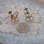 14K Yellow Gold Faux Pearl Screw-Back Earrings - 3.2g image number 4