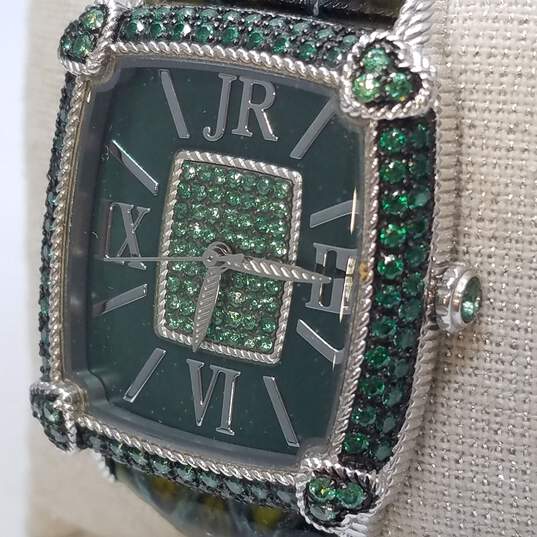 Judith Ripka 31mm Case Green Stone Bezel and Dial Unisex Designer Quartz Watch image number 3