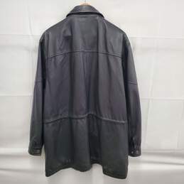 Wilson Leather MN's Black Leather Button & Zipper Jacket Size XL alternative image