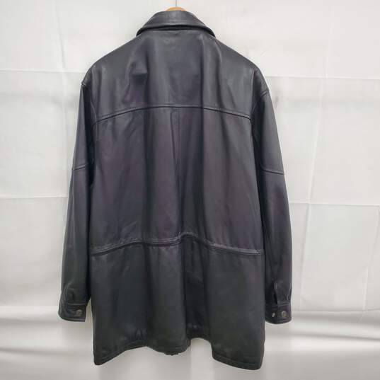 Wilson Leather MN's Black Leather Button & Zipper Jacket Size XL image number 2