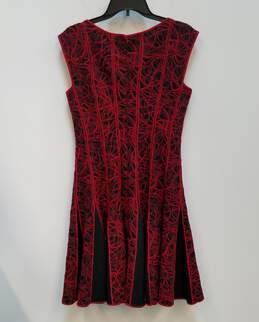 Tadashi Shoji Women Red Embroidered Dress M