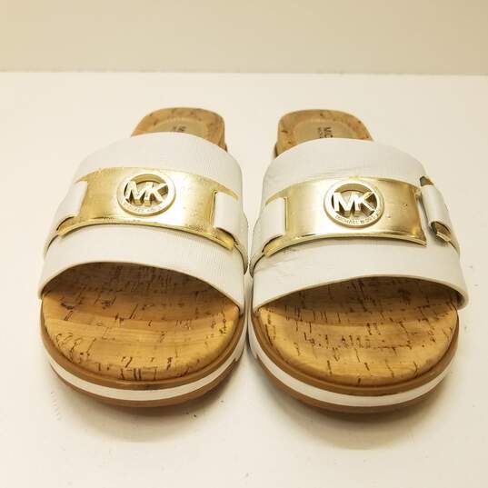 Michael Kors Leather Warren Sandals Optic White 8.5 image number 3