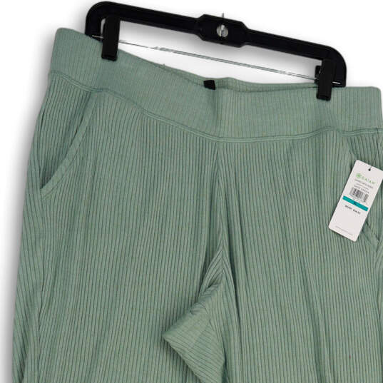 NWT Womens Green Flat Front Elastic Waist Pockets Jogger Pants Size XL image number 4
