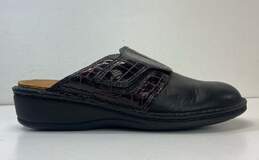 Finn Comfort Leather Croc Embossed Sandals Slides Shoes Size 41