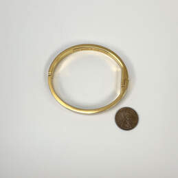 Designer Kate Spade Gold-Tone Round Hinged Bangle Bracelet w/ Dust Bag alternative image