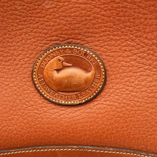 Dooney & Bourke Womens Brown Leather Adjustable Strap Crossbody Bag Purse image number 7