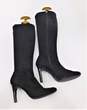 Isaac Mizrahi Black Zip Up Stiletto Boots Ella Knee High Stretch Women's Size: 6.5 US image number 2