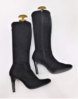 Isaac Mizrahi Black Zip Up Stiletto Boots Ella Knee High Stretch Women's Size: 6.5 US alternative image