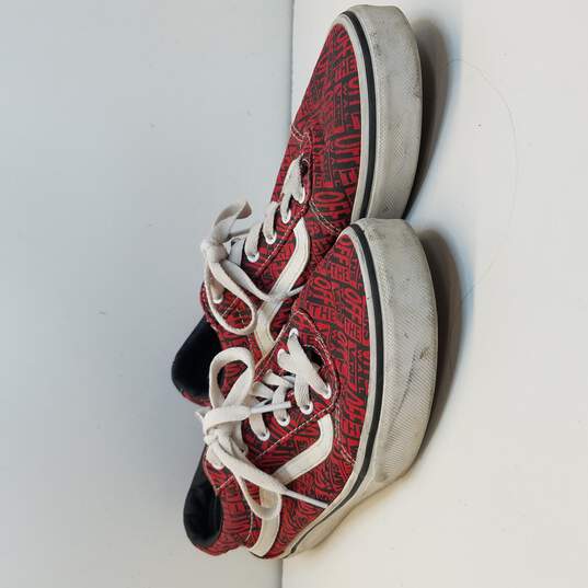 Vans Ward In Red White Kids Shoes Size 5.5Y image number 3