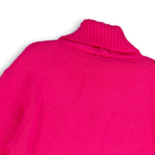 NWT Womens Pink Tight-Knit Long Sleeve Turtleneck Pullover Sweater Size S image number 4