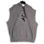 Mens Gray Chicago White Sox Sleeveless Baseball Pullover Hoodie Size XXL image number 1