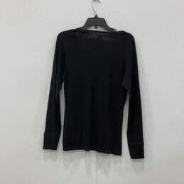 NWT Womens Black Scoop Neck Long Sleeve Classic Pullover T-Shirt Size XL alternative image