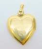 14K Yellow Gold Loose Birthstone Scroll Heart Locket 3.3g image number 5