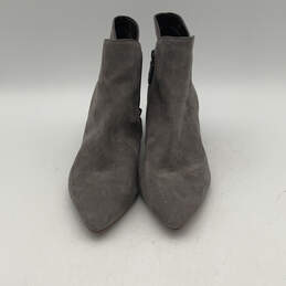 Womens Elyse Gray Suede Pointed Toe Side Zip Ankle Dress Booties Size 9 C