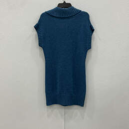 Womens Blue Short Sleeve Collared Cable-Knit Pullover Sweater Size X-Large alternative image