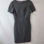 Tahari Gray Striped Bodycon Dress Size 2 image number 1