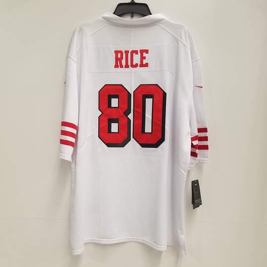 Nike Men's San Francisco 49ers Jerry Rice #80 White Jersey Sz. 2XL (NWT) image number 1
