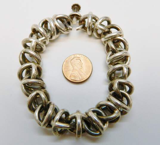 Vintage Tiffany & Co Han Denmark 925 Fancy Link Chain Bracelet- For Repair 102.3g image number 5