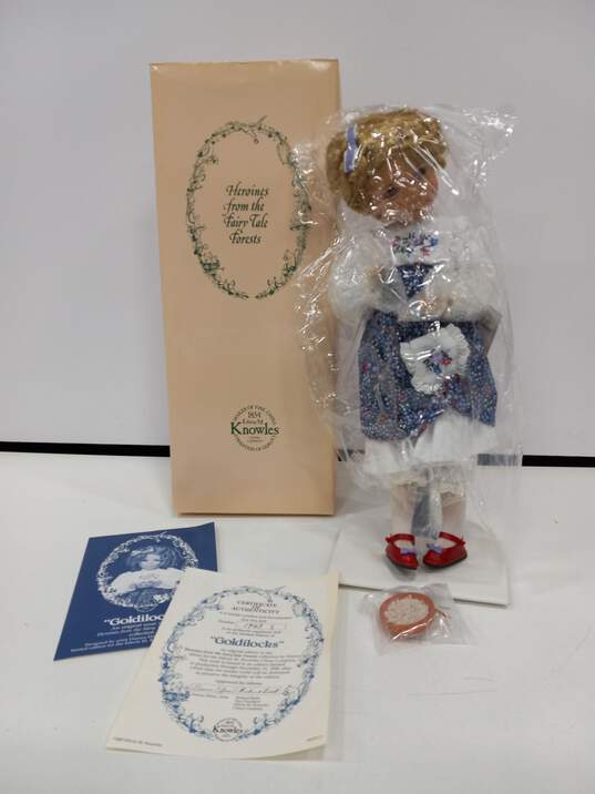 Knowles Heroines from the Fairytale Forests Goldilocks Proclain Doll IOB image number 1