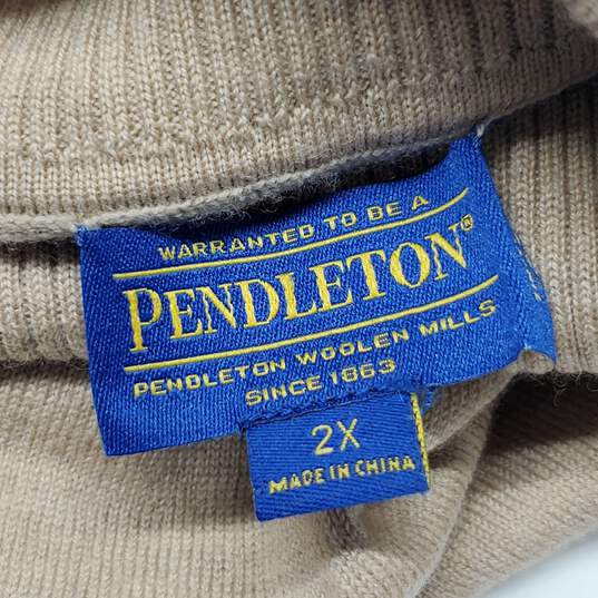 Pendleton Light Brown Wool Turtleneck Sweater Size 2X image number 3