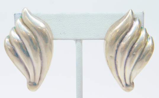 Artisan 925 Sterling Silver Statement Earrings & Abalone Panel Bracelet 34.0g image number 3