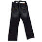 Mens Blue Denim Medium Wash Pockets Distressed Straight Leg Jeans Size 34 image number 2