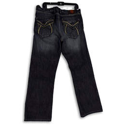 Mens Blue Denim Medium Wash Pockets Distressed Straight Leg Jeans Size 34 alternative image
